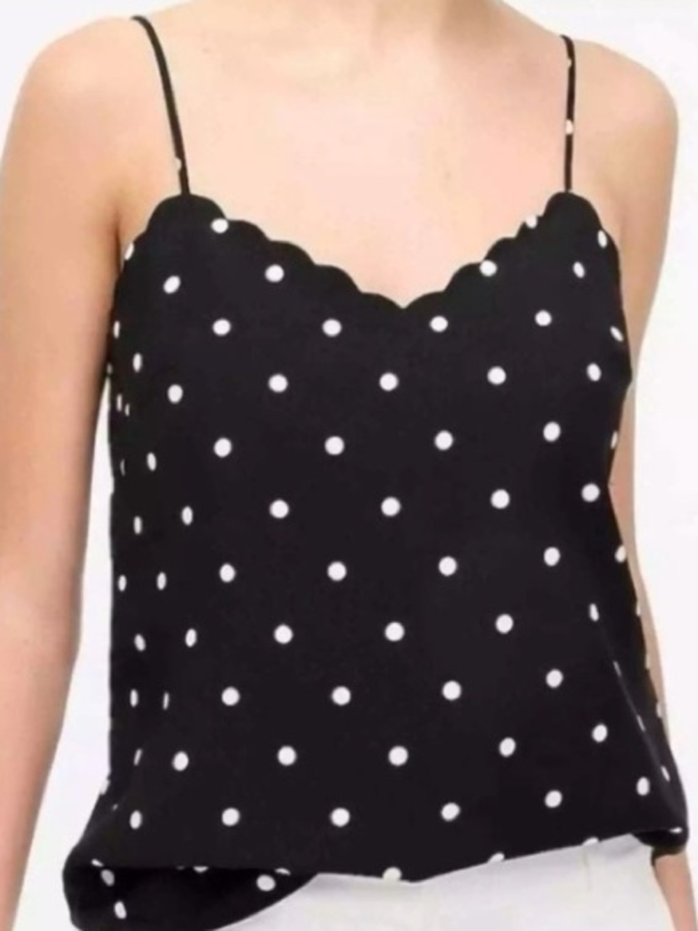NWT j crew polka dot scalloped cami tank top size 10
